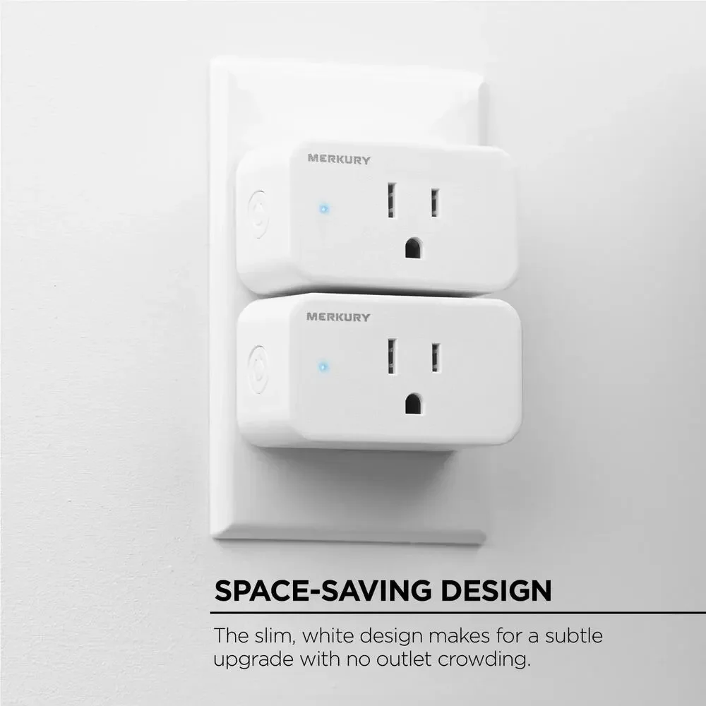 Merkury Smart Wi-Fi Plug, Compatible W Alexa & Google Assistant, 3 Pack, 15 Amp